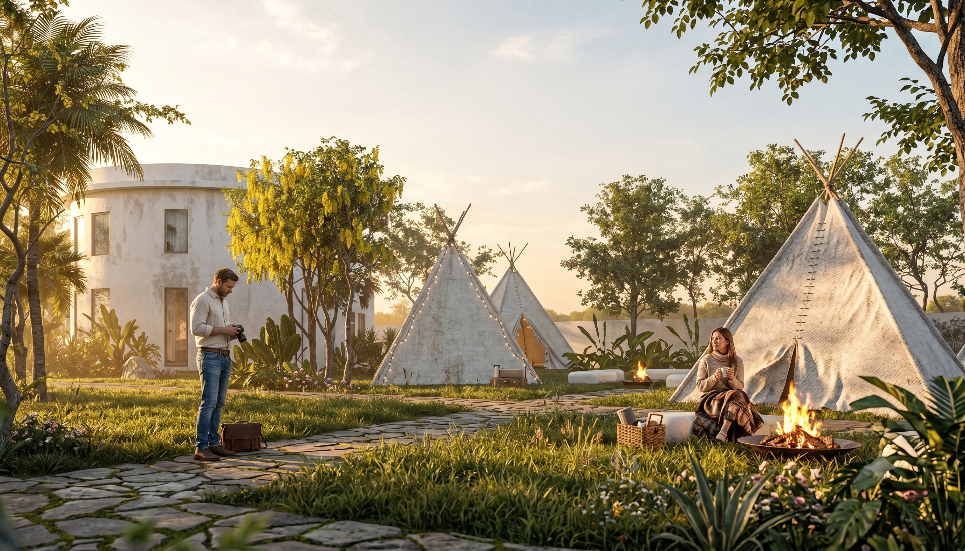 Zona de glamping en La Marquesa