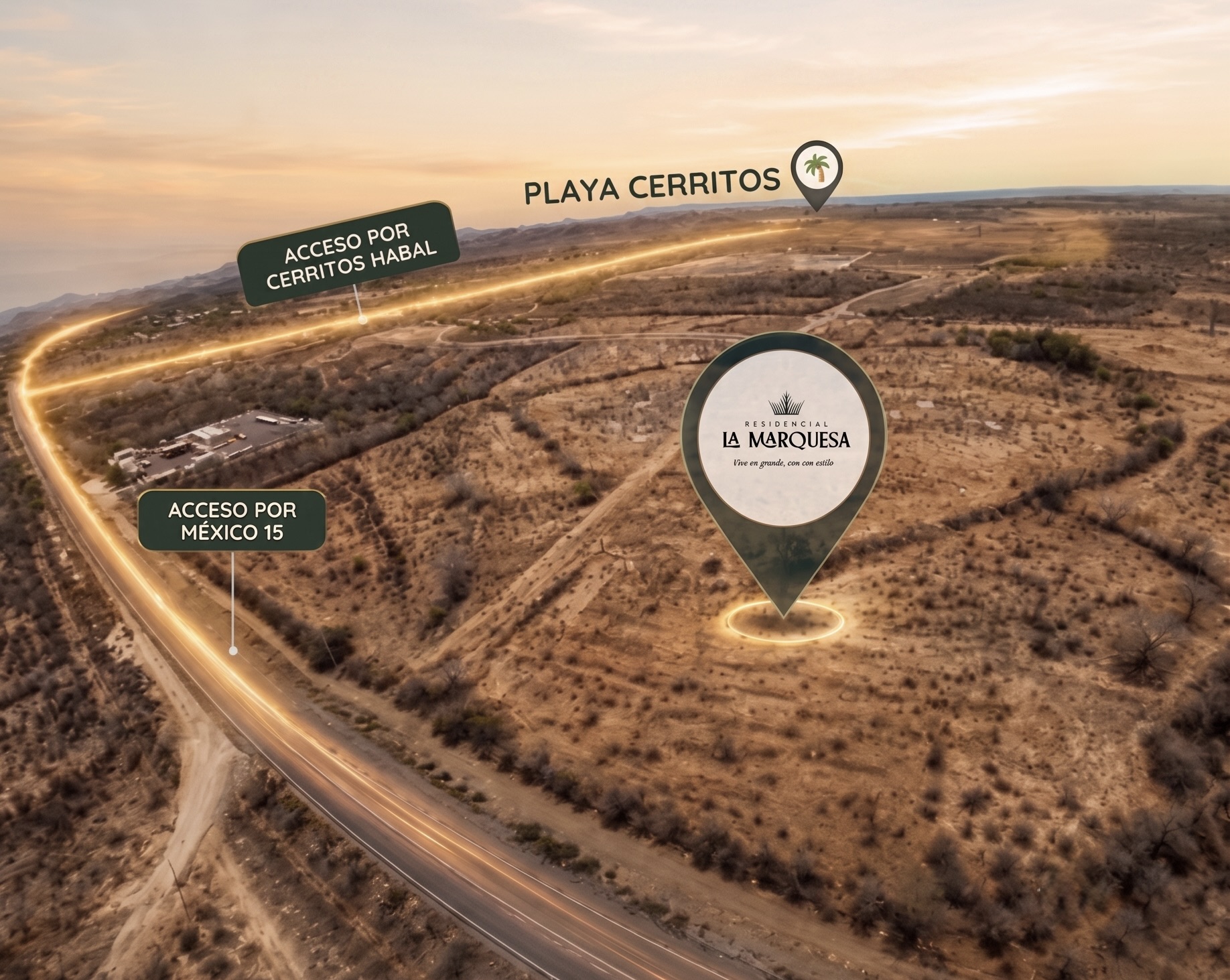 Mapa de acceso a Residencial La Marquesa, Mazatlán